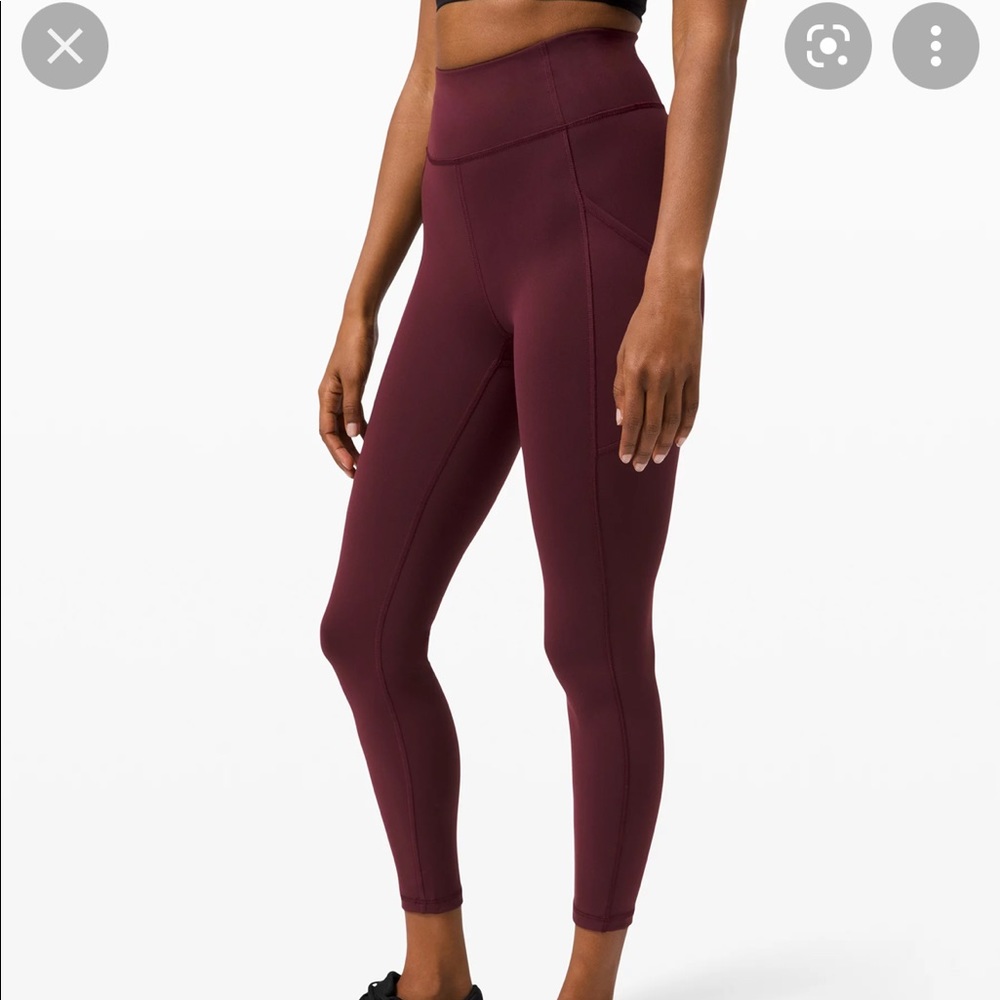 7/8 crop burgundy/maroon Lululemon ALIGN leggings
